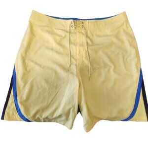 Nautica Competition Board Shorts - Size 40 - Yellow/Blue/Navy
